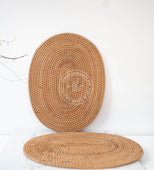 A Utah Romance Set of 2 Boho Wicker Placemats 12"x16" (Wicker)