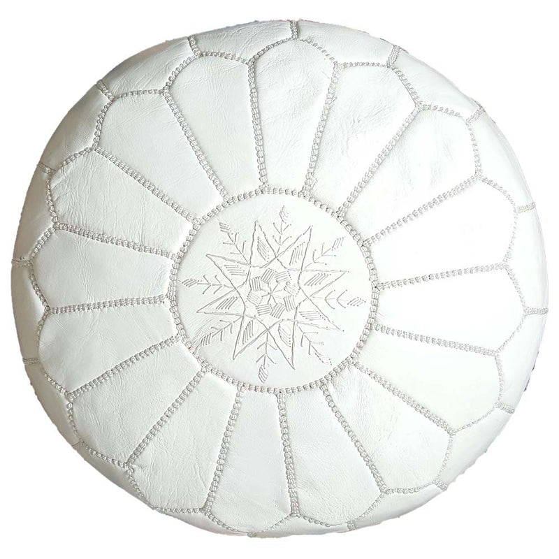 Azilal'y Pop Leather Ottoman 13.8" x 21.7" (Leather)