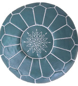 Big Blue Berber Pillow 13.8" x 21.7" (Leather)