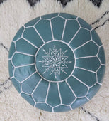 Big Blue Berber Pillow 13.8" x 21.7" (Leather)