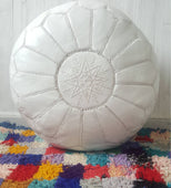 Azilal'y Pop Leather Ottoman 13.8" x 21.7" (Leather)
