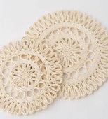 If Wishes Came True Set of 4 Boho Wicker Placemats 12" (Wicker)