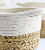 BlackJack Set of 3 Storage Basket (Seagrass/Cotton)