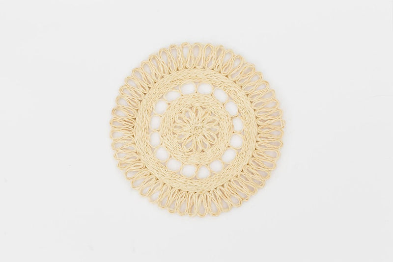 If Wishes Came True Set of 4 Boho Wicker Placemats 12" (Wicker)