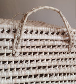Coco Vs. The Volcano Bohemian Wicker Basket 11"x31" (Palm Leaf)
