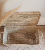 Coco Vs. The Volcano Bohemian Wicker Basket 11"x31" (Palm Leaf)