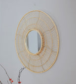 Good Vibrations Bohemian Wicker Mirror 38.5" (Rattan)