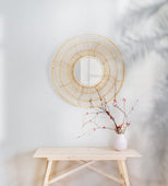 Good Vibrations Bohemian Wicker Mirror 38.5" (Rattan)