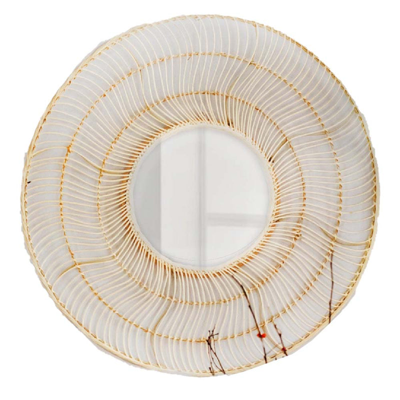 Good Vibrations Bohemian Wicker Mirror 38.5" (Rattan)