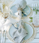 If Wishes Came True Set of 4 Boho Wicker Placemats 12" (Wicker)