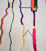 Border Blue Vintage Moroccan Rug 5'x8' (Wool)