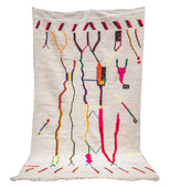 Border Blue Vintage Moroccan Rug 5'x8' (Wool)