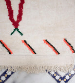 Border Blue Vintage Moroccan Rug 5'x8' (Wool)