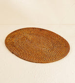 Annie Hallway Set of 2 Boho Wicker Placemats 11"x15" (Wicker)