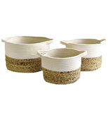 BlackJack Set of 3 Storage Basket (Seagrass/Cotton)