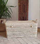 Coco Vs. The Volcano Bohemian Wicker Basket 11"x31" (Palm Leaf)