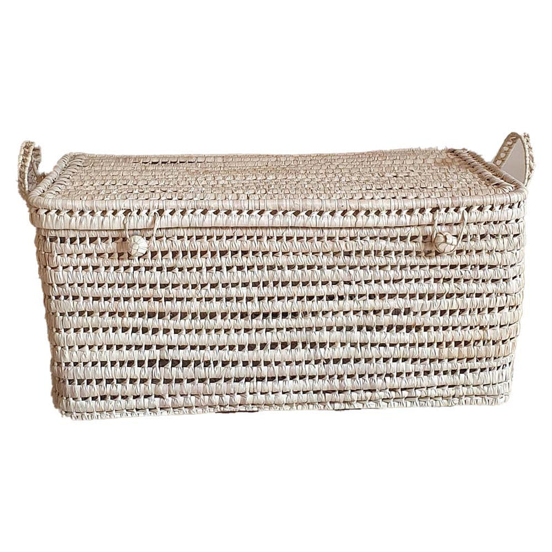 Coco Vs. The Volcano Bohemian Wicker Basket 11"x31" (Palm Leaf)